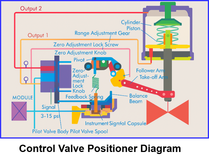 control valve positiner diaagram and working principle