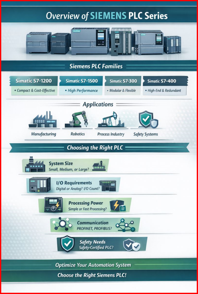 Overview of SIEMENS PLC – S7-1500, S7-1200, S7-400, S7-300