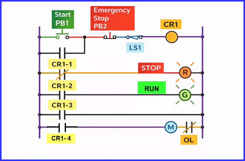 Relay Schematic of belt conveyor