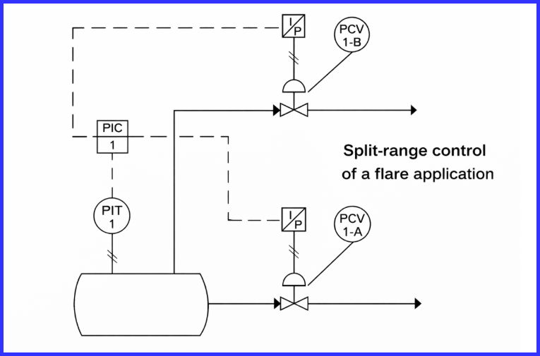 Split-Range Flare Control Diagram