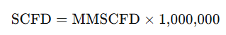 MMSCFD to SCFD conversion formula