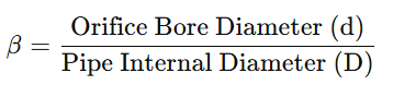 orifice beta ratio formula