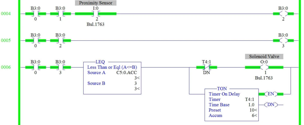 plc MCR programme- rung 0004,0005,0006