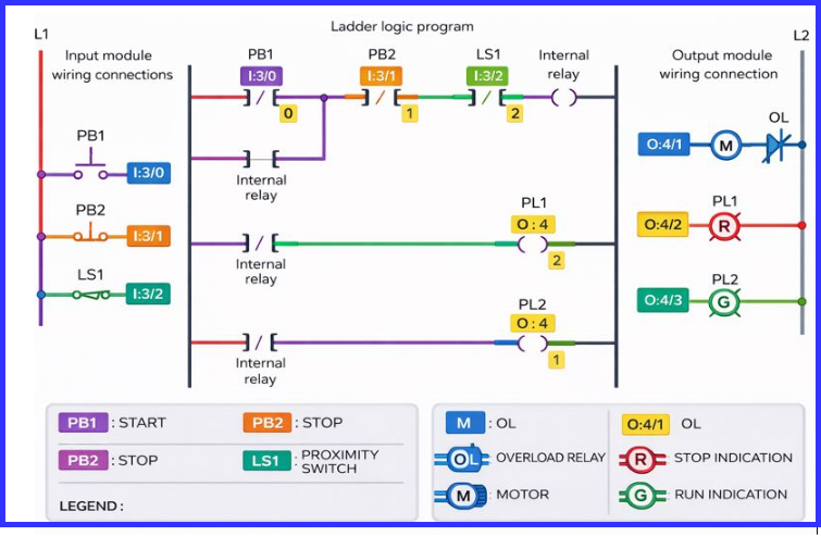 plc conveyor ladder logic diagram