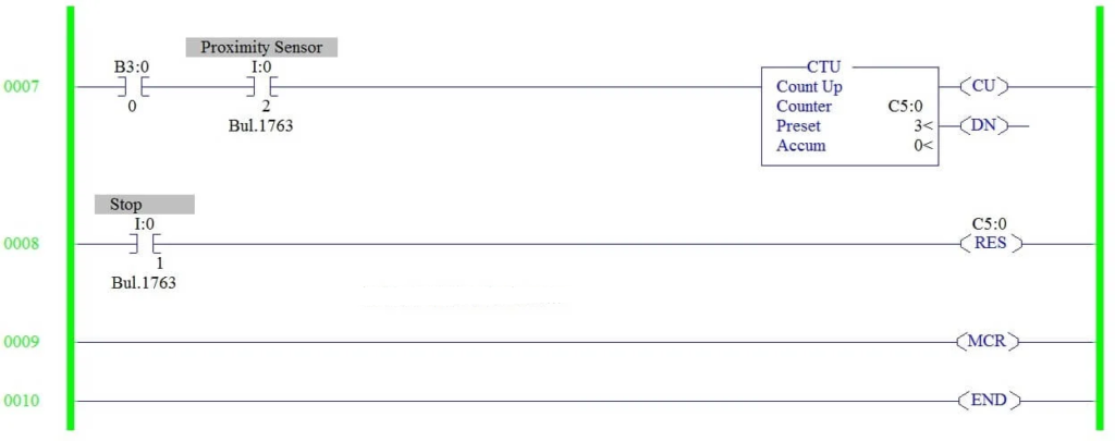 plc mcr programme rung 007,008,0009,0010
