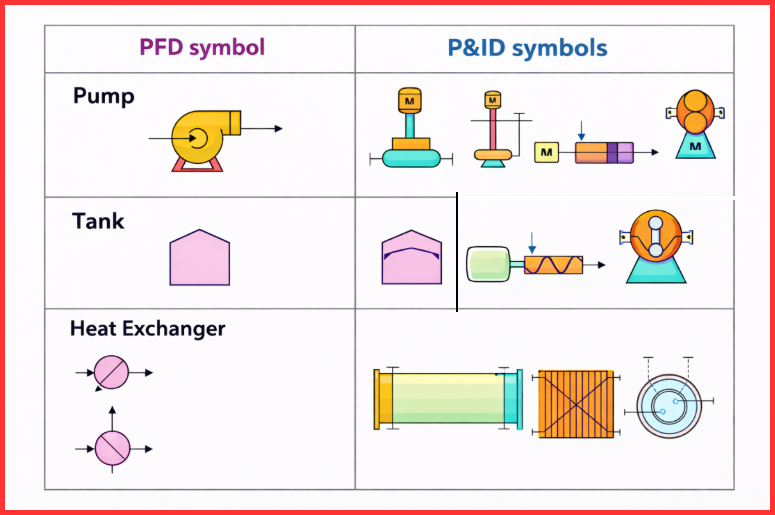 P&ID and PFD symbols