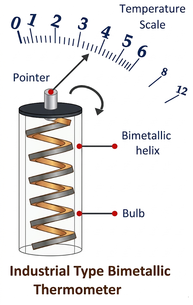 Helical Type bimetallic thermometer