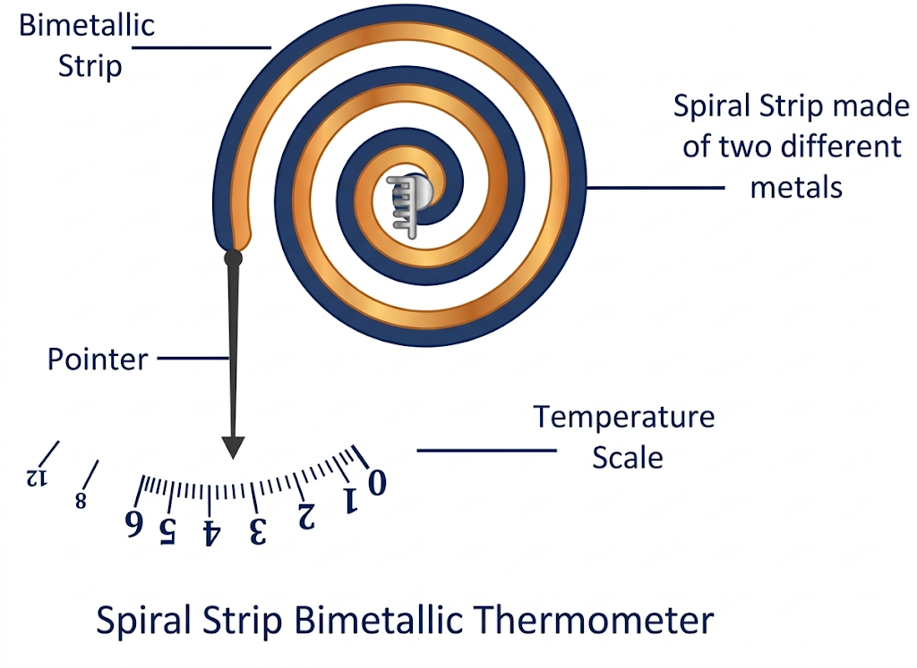 Spiral Strip bimetallic thermometer