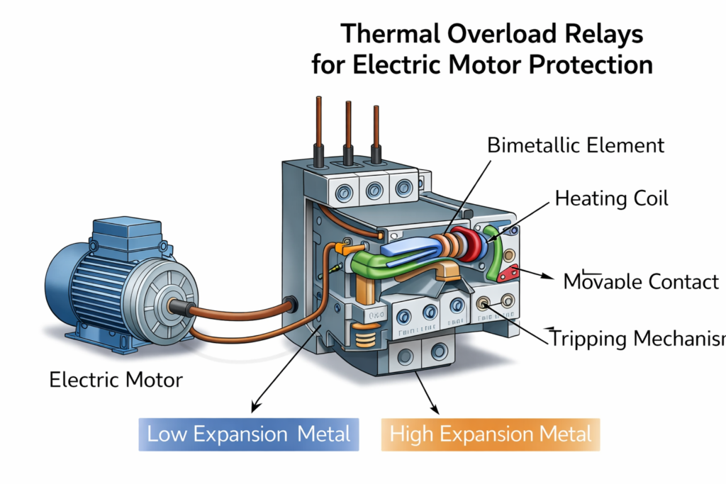 bimetals in thermal overload relay