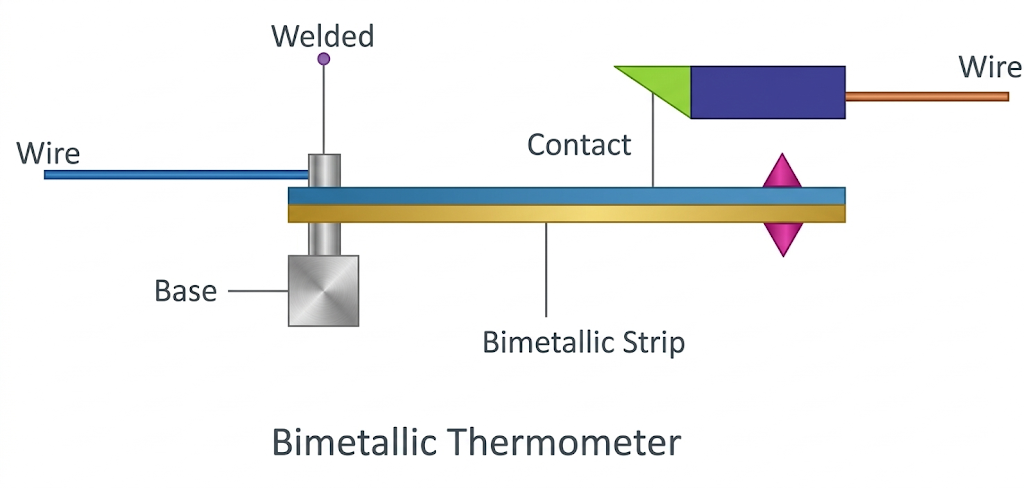 bimettalic strip thermometer diagram