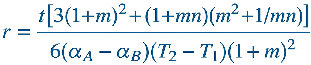 radius of the arm of metaalic strip