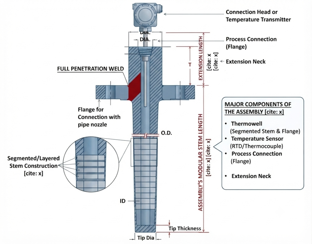 thermowell construction and dimesions