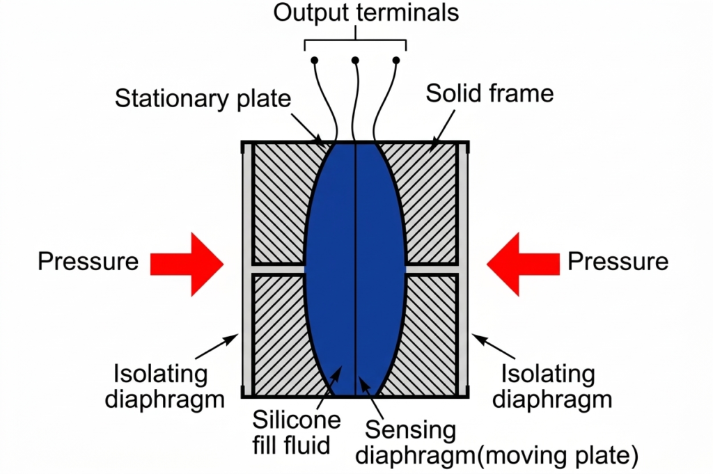 Working Principle of a Piezoresistive Differential Pressure Transmitter