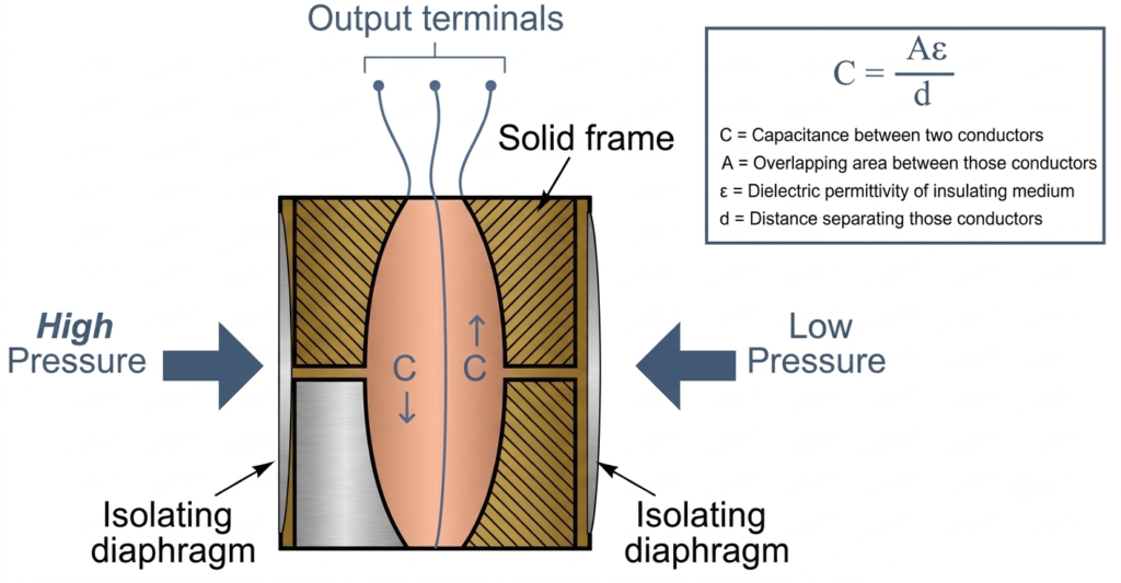 working of capaacitance differential transmitter